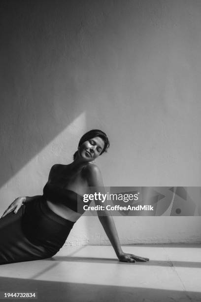 beautiful pregnant girl in a black dress - black dress stock pictures, royalty-free photos & images