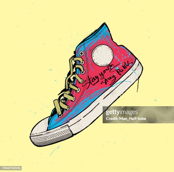 punk rock sneaker pop art - punk rock poster stock illustrations