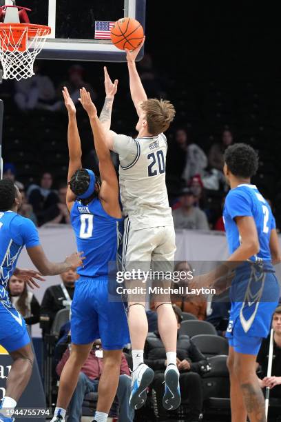 Drew Fielder of the Georgetown Hoyas drives to the basket during a college basketball game against the Creighton Bluejays at the Capital One Arena on...