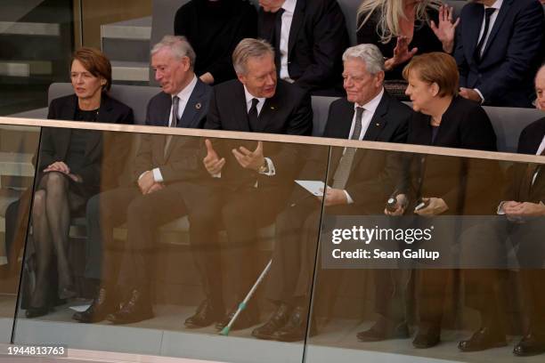 Elke Buedenbender, Former German Presidents Horst Koehler, Presidents Christian Wulff, Joachim Gauck and former German Chancellor Angela Merkel...