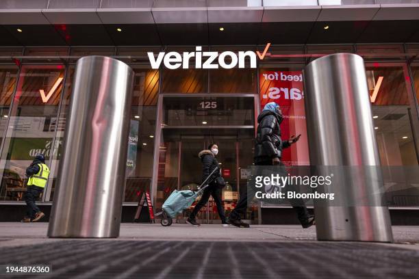 Verizon store in New York, US, on Friday, Jan. 12, 2024. Verizon Communications Inc. Is scheduled to release earnings figures on January 23....