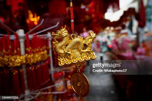 figures year of the dragon 2024 - year of the dragon stock pictures, royalty-free photos & images