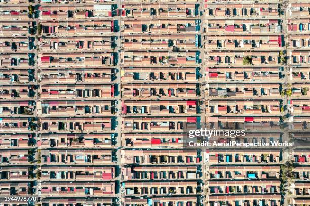 aerial view of suburban houses / china - uneven stock pictures, royalty-free photos & images