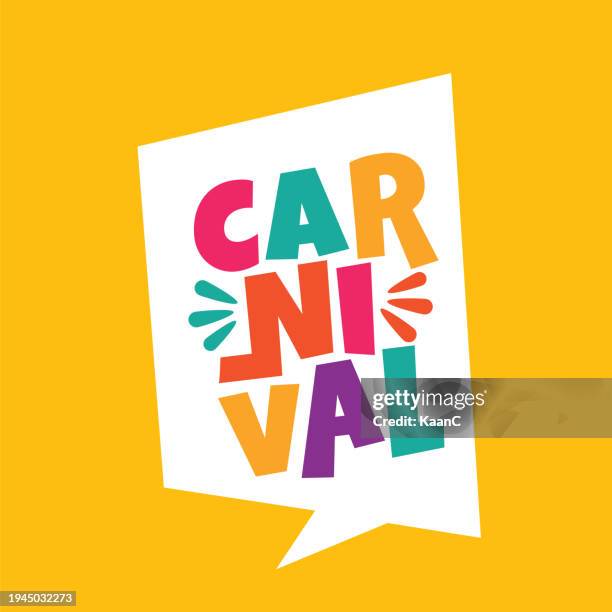 carnival lettering. vector stock illustration - schulfest stock-grafiken, -clipart, -cartoons und -symbole