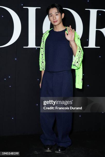 Jung Hae-in attends the Dior Homme Menswear Fall/Winter 2024-2025 show as part of Paris Fashion Week on January 19, 2024 in Paris, France.