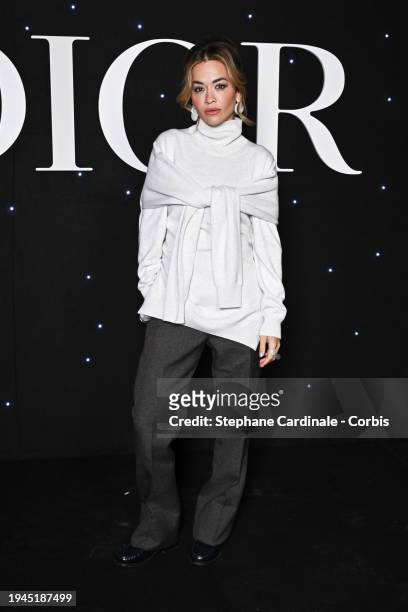 Rita Ora attends the Dior Homme Menswear Fall/Winter 2024-2025 show as part of Paris Fashion Week on January 19, 2024 in Paris, France.