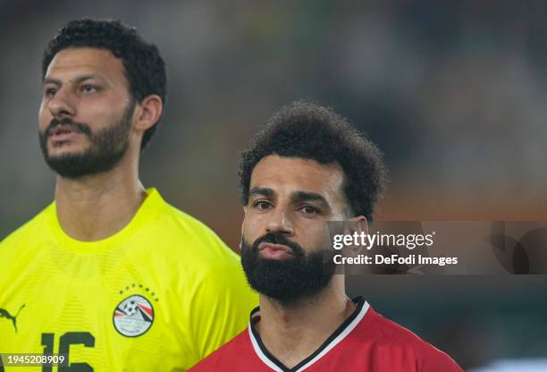Mohamed Salah Salah Mahrous Ghaly of Egypt prior to the TotalEnergies CAF Africa Cup of Nations group stage match between Egypt and Ghana at Stade...