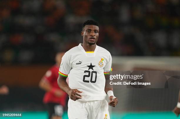Mohamed Kudus of Ghana during the TotalEnergies CAF Africa Cup of Nations group stage match between Egypt and Ghana at Stade Felix Houphouet Boigny...