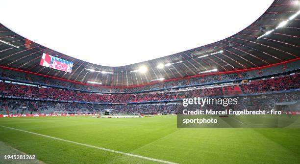 General view inside the stadium during a memorial service for the late Franz Beckenbauer at Allianz Arena on January 19, 2024 in Munich, Germany....