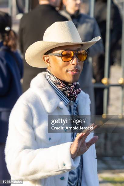 Pharrell Williams attends the Dior Homme Menswear Fall/Winter 2024-2025 show as part of Paris Fashion Week on January 19, 2024 in Paris, France.