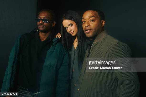 Jay Will, Camila Cabello and Chiwetel Ejiofor of 'Rob Peace' are photographed for Los Angeles Times on January 21, 2024 at the LA Times Studio at...