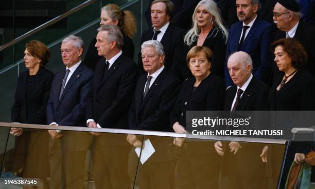 Germany's First Lady Elke Buedenbender, former German President Horst Koehler, former German President Christian Wulff, former German President...