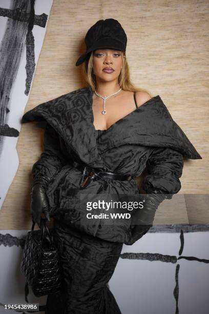 Rihanna at Christian Dior Couture Spring 2024 as part of Paris Couture Fashion Week held at Musée Rodin on January 22, 2024 in Paris, France.