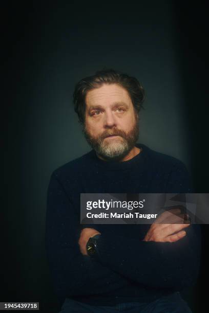 Zach Galifianakis of 'Winner' is photographed for Los Angeles Times on January 21, 2024 at the LA Times Studio at Sundance Film Festival presented by...