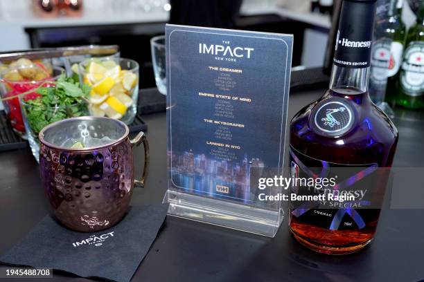 Cocktails are served during VH1's The Impact: NYC Premiere Party at Lavan Chelsea on January 18, 2024 in New York City.