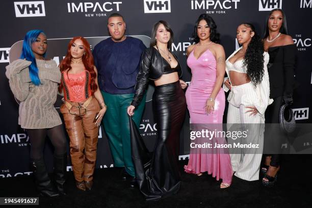 Cleotrapa, Dream Doll, Scot Louie, Maleni Cruz, Chinese Kitty, Ashley Burgos and Bernice Burgos attend VH1's The Impact: NYC Premiere Party at Lavan...