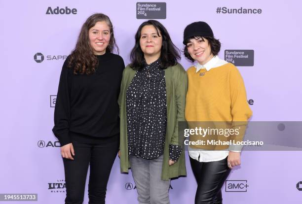 Fernanda Valadez, Astrid Rondero and Ximena Amann attend the "Sujo" Premiere during the 2024 Sundance Film Festival at The Ray Theatre on January 19,...