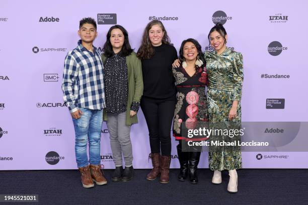 Juan Jesus Varela, Astrid Rondero, Fernanda Valadez, Yadira Pérez and Karla Garrido attend the "Sujo" Premiere during the 2024 Sundance Film Festival...