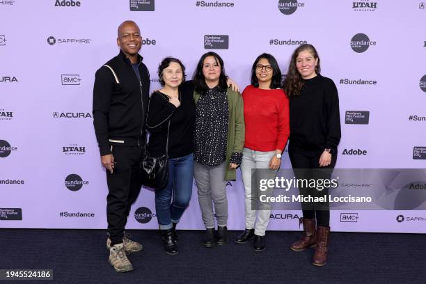 Jewerl Ross, Virginie Devesa, Astrid Rondero, Diana Arcega and Fernanda Valadez attend the "Sujo" Premiere during the 2024 Sundance Film Festival at...