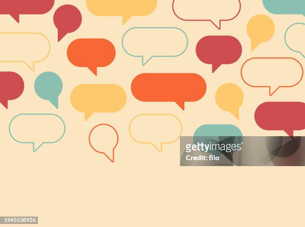 ilustraciones, imágenes clip art, dibujos animados e iconos de stock de speech bubble talking chatting quote communication abstract background frame - speech bubble