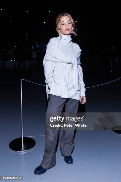 Rita Ora attends the Dior Homme Menswear Fall/Winter 2024-2025 show as part of Paris Fashion Week on January 19, 2024 in Paris, France.