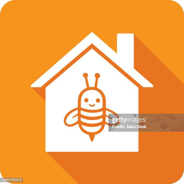 house bee icon silhouette 2 - bee pattern stock illustrations
