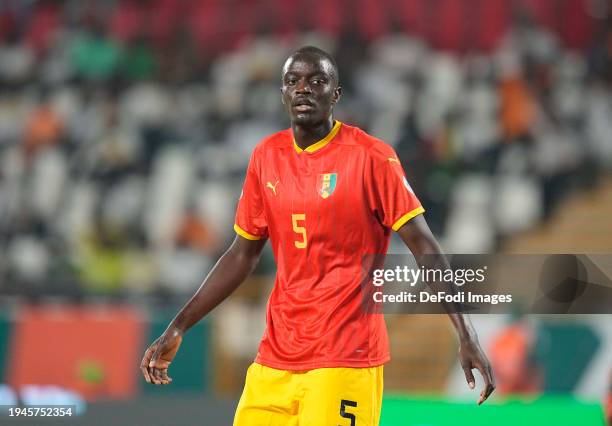 Mouctar Diakhaby of Guinea during the TotalEnergies CAF Africa Cup of Nations group stage match between Guinea and Gambia at Stade Charles Konan...