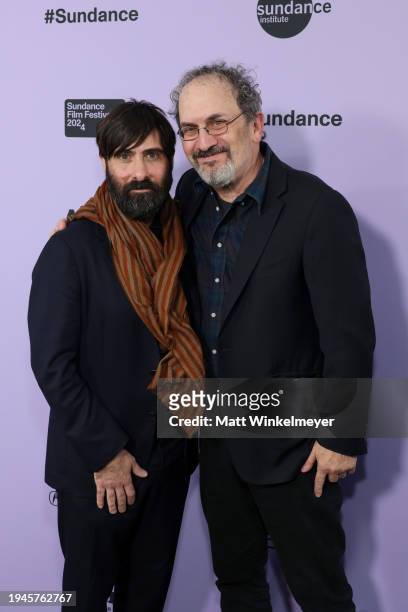 Jason Schwartzman and Robert Smigel attend the "Between The Temples" Premiere during the 2024 Sundance Film Festival at Park City Library on January...