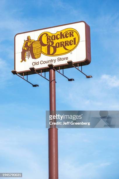 Flat Rock, North Carolina, Cracker Barrel Old Country Store restaurant highway sign.