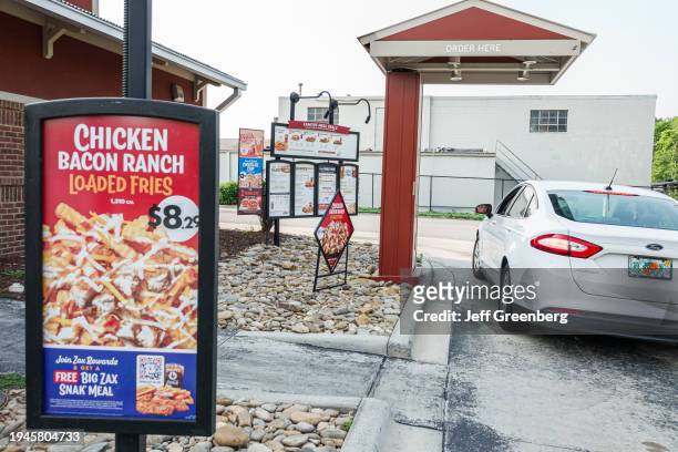 Gastonia, North Carolina, Zaxby's fast food chicken, drive thru, ordering from car.