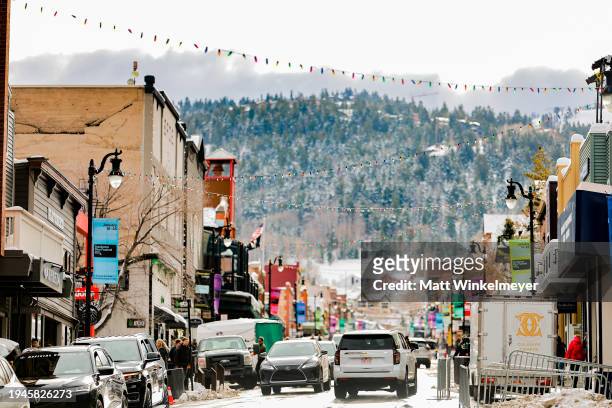 General view of main street Park City during the 2024 Sundance Film Festival on January 19, 2024 in Park City, Utah.