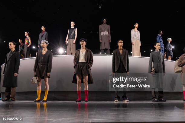 Model walks the runway during the Dior Homme Menswear Fall/Winter 2024-2025 show as part of Paris Fashion Week on January 19, 2024 in Paris, France.