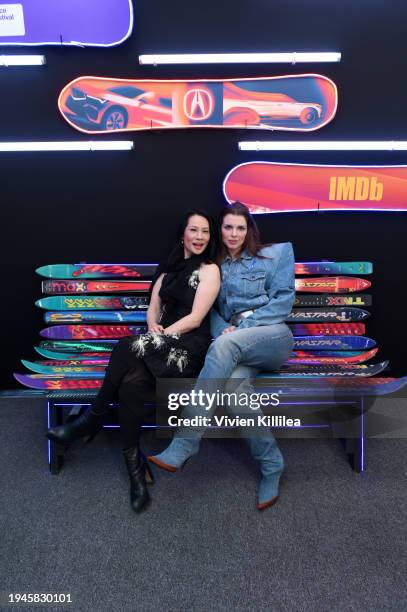 Lucy Liu and Julia Fox attend the Acura House of Energy at the 2024 Sundance Film Festival on January 19, 2024 in Park City, Utah.