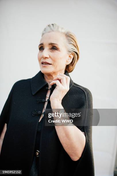 Kristin Scott Thomas at Paris Couture Fashion Week on January 22, 2024 in Paris, France.