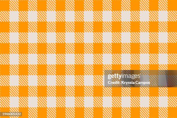 orange plaid canvas pattern - schottenkaro stock-fotos und bilder