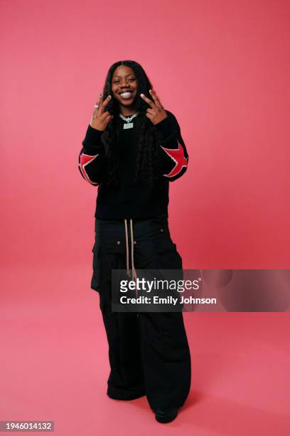 Arike Ogunbowale of the Dallas Wings poses for a photo at Mama Tress Studios on January 10, 2024 in New York, New York. NOTE TO USER: User expressly...
