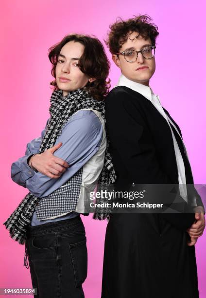 Brigette Lundy-Paine and Jane Schoenbrun visit the IMDb Portrait Studio at Acura House of Energy on Location at Sundance 2024 on January 19, 2024 in...