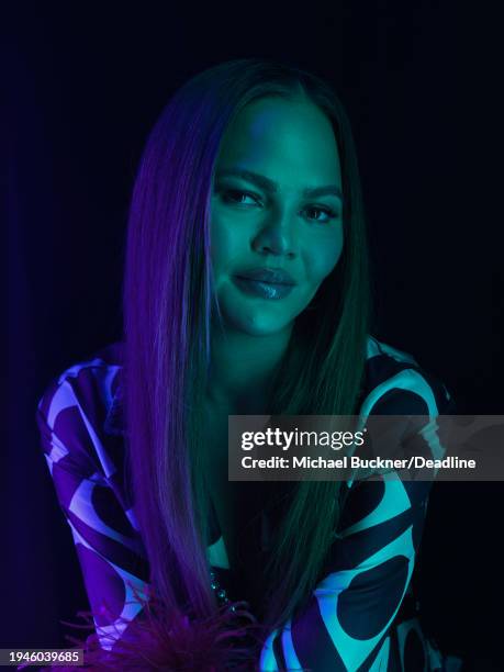 Chrissy Teigen is photographed for Deadline at the Deadline Studio during the 2024 Sundance Film Festival on January 21, 2024 in Park City, Utah.