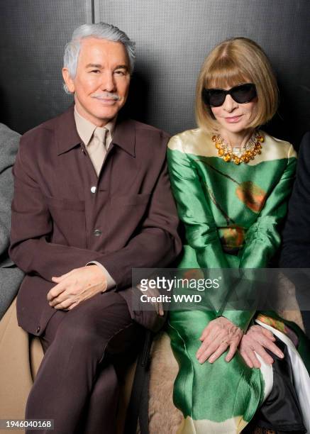 Baz Luhrmann and Anna Wintour at Giambattista Valli Couture Spring 2024 as part of Paris Couture Fashion Week held at Pavillon Vendôme on January 22,...