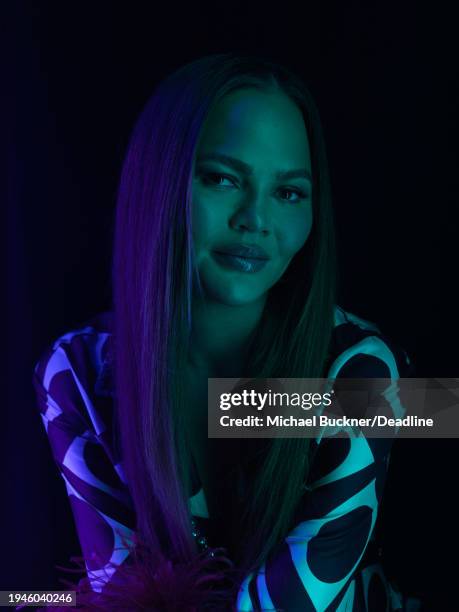 Chrissy Teigen is photographed for Deadline at the Deadline Studio during the 2024 Sundance Film Festival on January 21, 2024 in Park City, Utah.