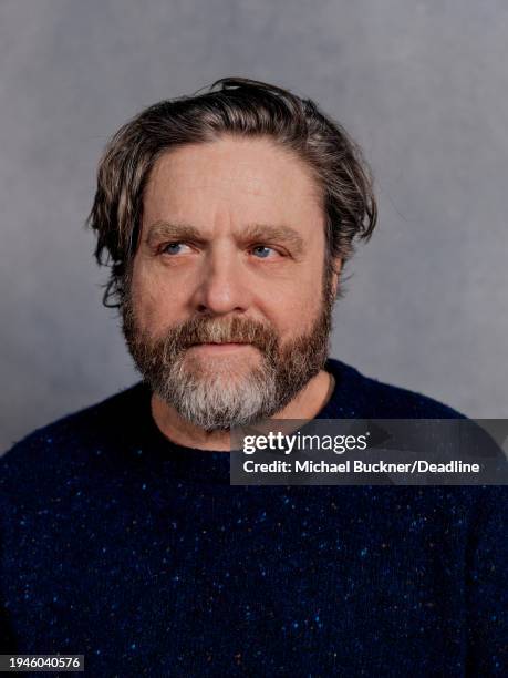 Zach Galifianakis is photographed for Deadline at the Deadline Studio during the 2024 Sundance Film Festival on January 21, 2024 in Park City, Utah.