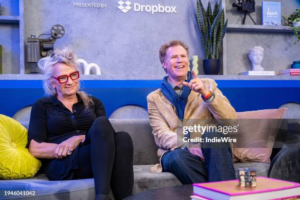 Harper Steele and Will Ferrell at the IndieWire Sundance Studio, Presented by Dropbox held on January 22, 2024 in Park City, Utah.