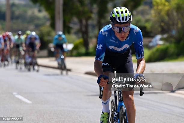 Johan Jacobs of Switzerland and Movistar Team attacks during the 24th Santos Tour Down Under 2024, Stage 5 a 129.3km stage from Christies Beach to...