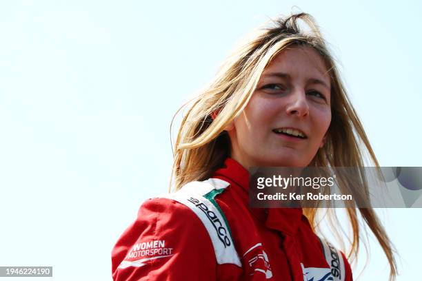 Doriane Pin of France and Prema Racing Oreca 07-Gibson attends the drivers autograph session during previews to the 100th Anniversary Le Mans 24...