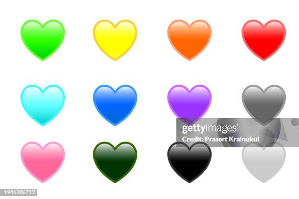 heart emojis set - hart stockfoto's en -beelden