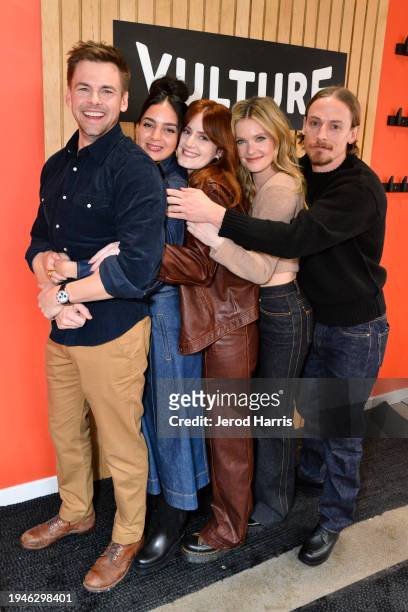 Tommy Dewey, Melissa Barrera, Kayla Foster, Meghann Fahey and Edmund Donovan attend The Vulture Spot at Sundance Film Festival - Day 1 at The Vulture...