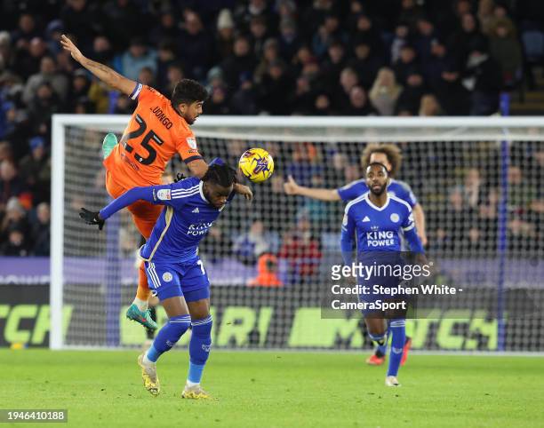 Ipswich Town's Massimo Luongo battles with Leicester City's Stephy Mavididi during the Sky Bet Championship match between Leicester City and Ipswich...