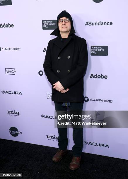 Steven Soderbergh attends the "Presence" Premiere during the 2024 Sundance Film Festival at Library Center Theatre on January 19, 2024 in Park City,...