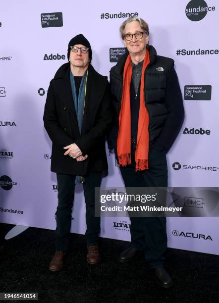 Steven Soderbergh and David Koepp attend the "Presence" Premiere during the 2024 Sundance Film Festival at Library Center Theatre on January 19, 2024...