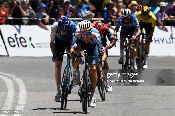 Stephen Williams of United Kingdom and Team Israel - Premier Tech, Oscar Onley of United Kingdom and Team dsm-firmenich PostNL and Jhonatan Narvaez...